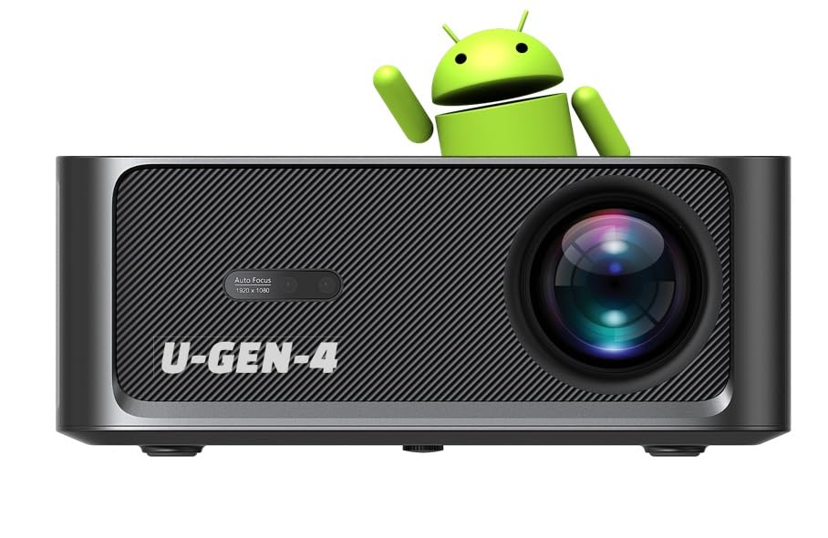BORSSO Ultima GEN-3, Android 9, Fully Closed Engine Projector 1080p Native, 2600 ANSI (2X Brighter), Short Throw, Auto Focus & Keystone, HDMI Support 4K HDR10, HDMI ARC, 6G WiFi & 5.1 Bluetooth