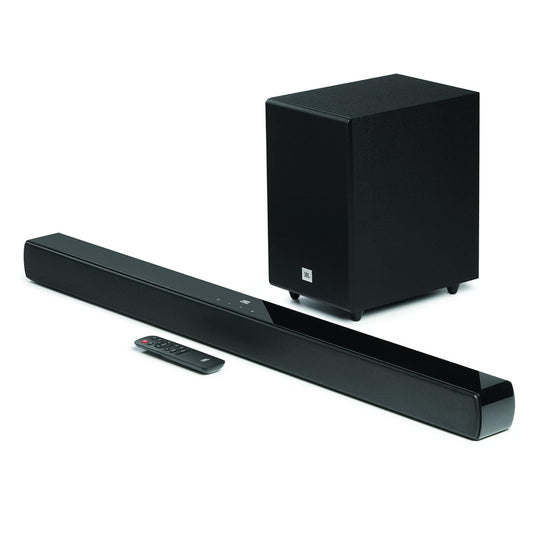 JBL Cinema SB241, Dolby Digital Soundbar with Wired Subwoofer for Extra Deep Bass, 2.1 Channel Home Theatre with Remote, HDMI ARC, Bluetooth & Optical