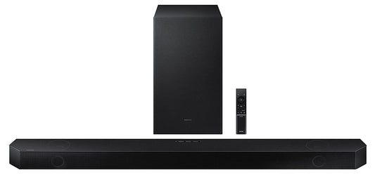 Samsung Q-Symphony soundbar (Q700C/XL) with 3 Channels, 1 subwoofer Channel, and 2 up-Firing Channels, Dolby Atmos with Google & Alexa Smart Speaker (Black)
