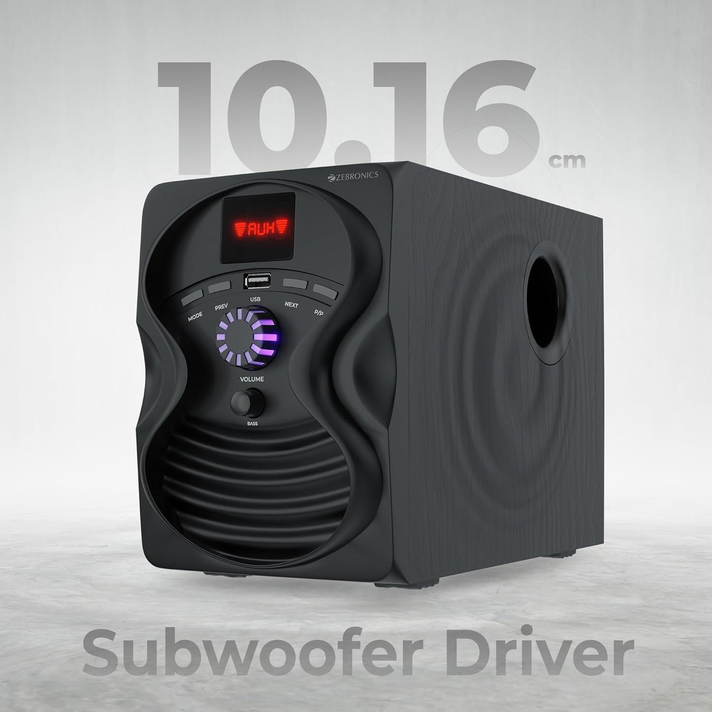 ZEBRONICS Omega 7.1 Home Theatre Speaker with 120W Output, Bluetooth v5.0, USB, AUX, FM Radio, Powerful Subwoofer, LED Display, Remote, Volume & Bass Control